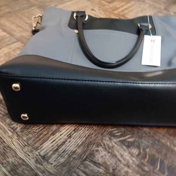 Naturalizer crossbody tote - genuine leather - large capacity - NWT - black grey - Picture 5 of 8